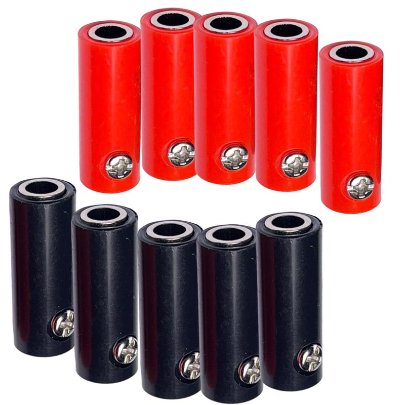 CESS Banana Female Jack Screw Connect, Solder-Free, 4mm Banana Jack, Black and Red, 5 Pairs - Image 1